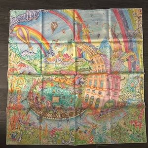 Authentic Hermes Les Folies du Faubourg scarf 90